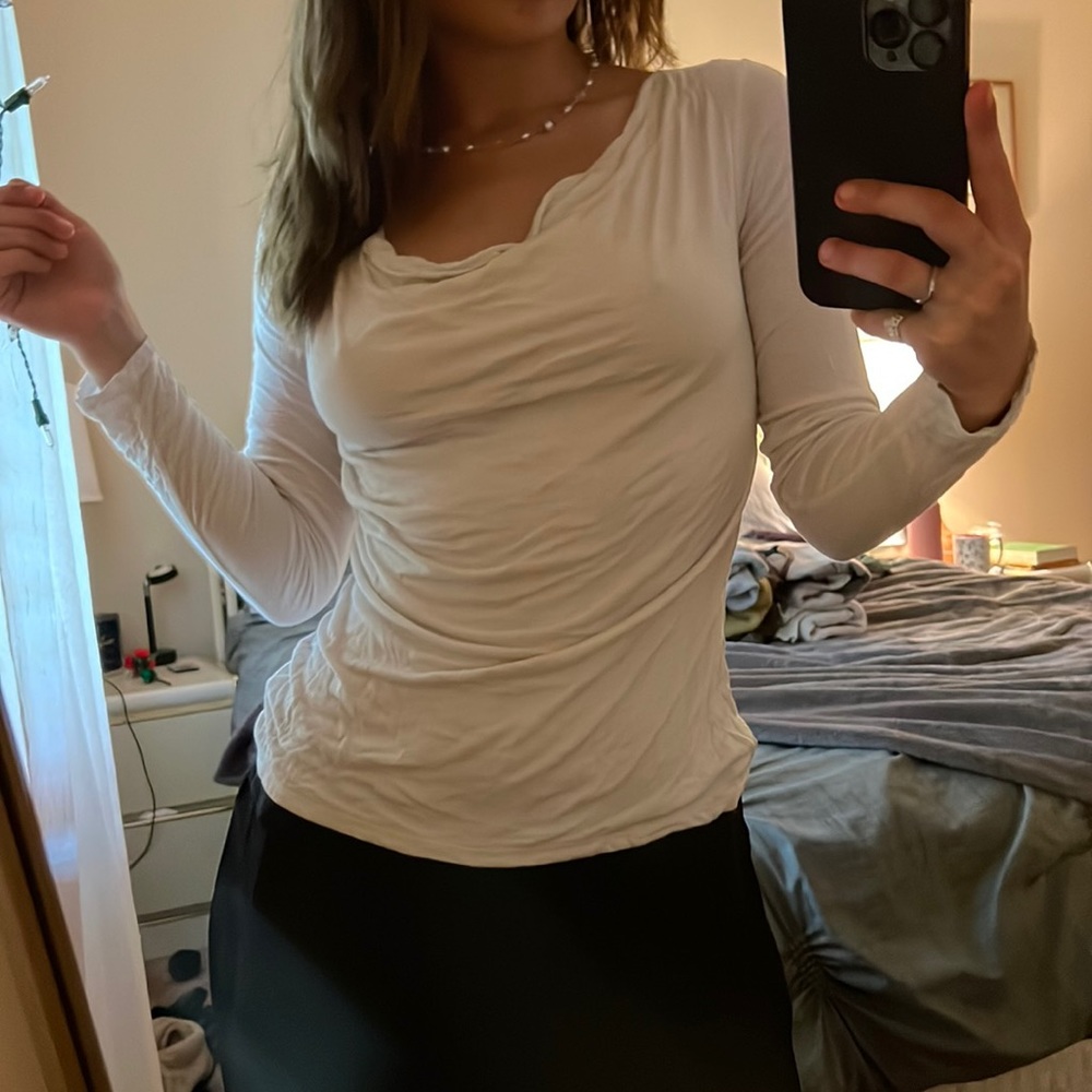 White Long Sleeve Shift (extra small)